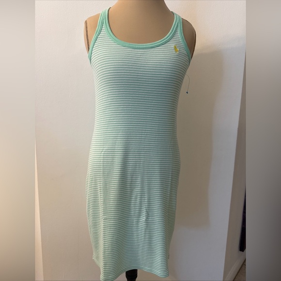 Ralph Lauren Mint Green Striped Midi Dress - Picture 1 of 10